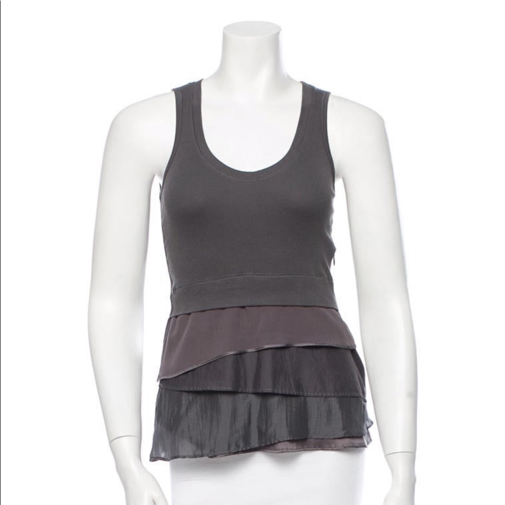 Brunello Cucinelli Sleeveless Grey Tank Top